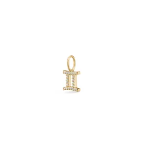 My Zodiac Pav?? Gemini 18K Gold Pendant w. Diamonds
