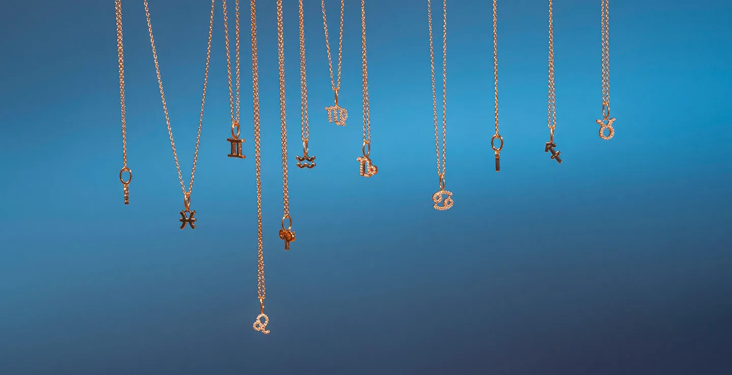 My Zodiac Pav?? Gemini 18K Gold Pendant w. Diamonds