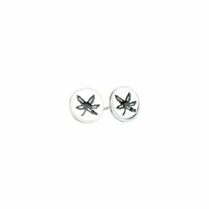 OSU Black Enamel Buckeye Leaf Studs