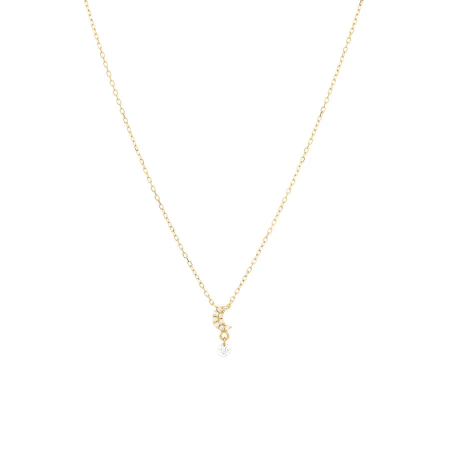 Pav?? Symbols Moon 18K Gold, Whitegold or Rosegold Necklace w. Diamonds
