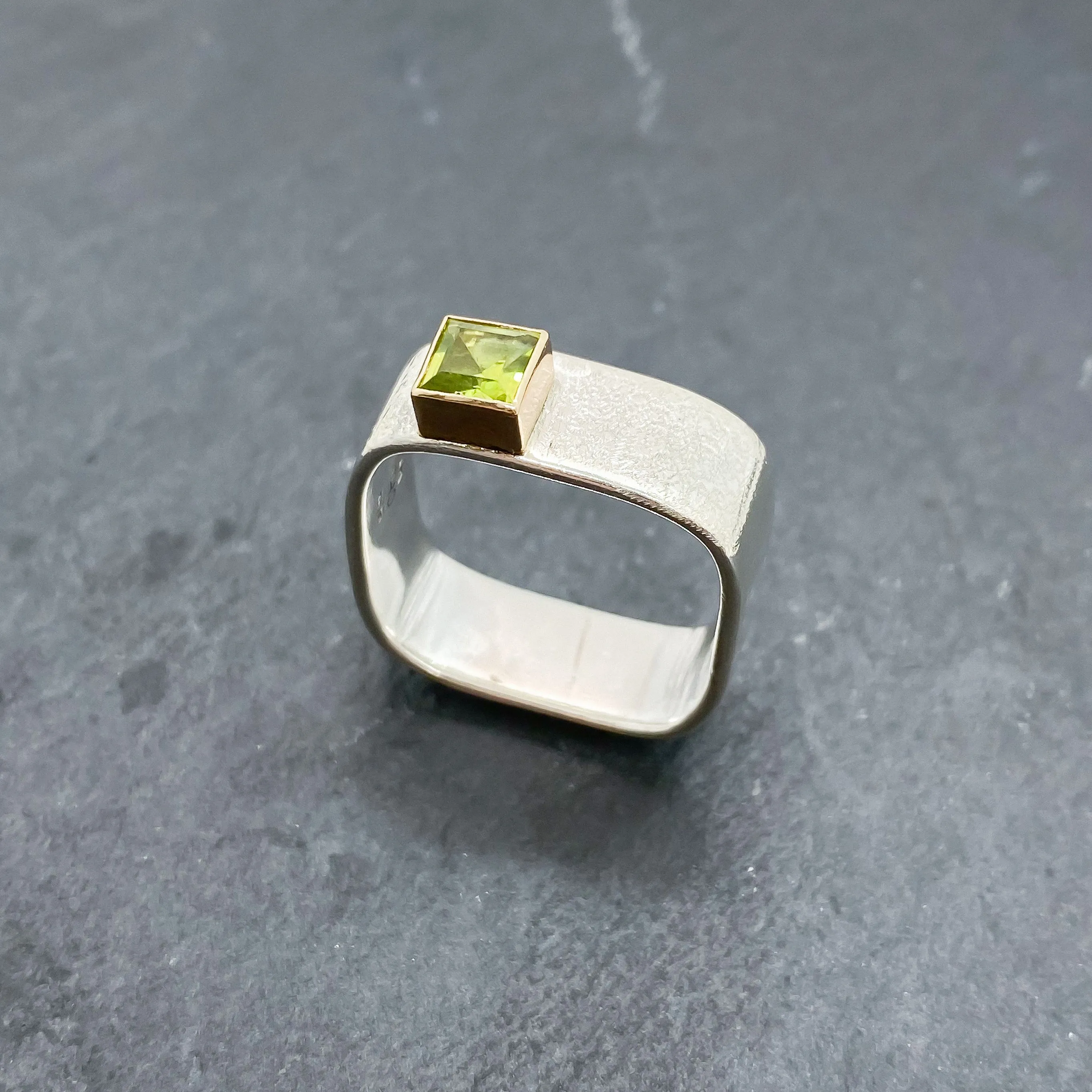 Peridot Bezel Ring Size 11-11.5