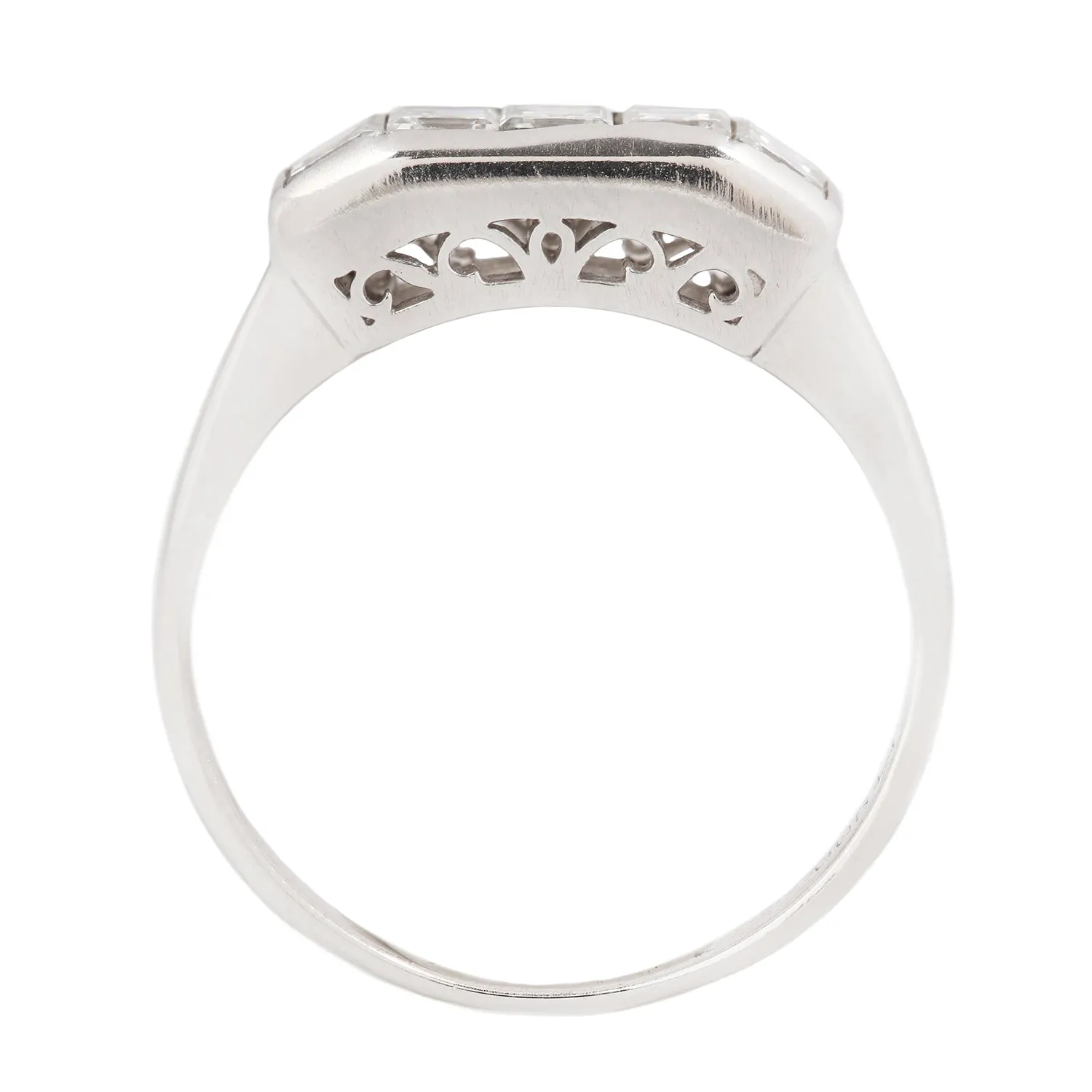 Platinum Five Diamond Bar Ring