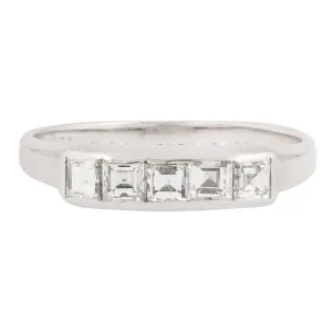 Platinum Five Diamond Bar Ring