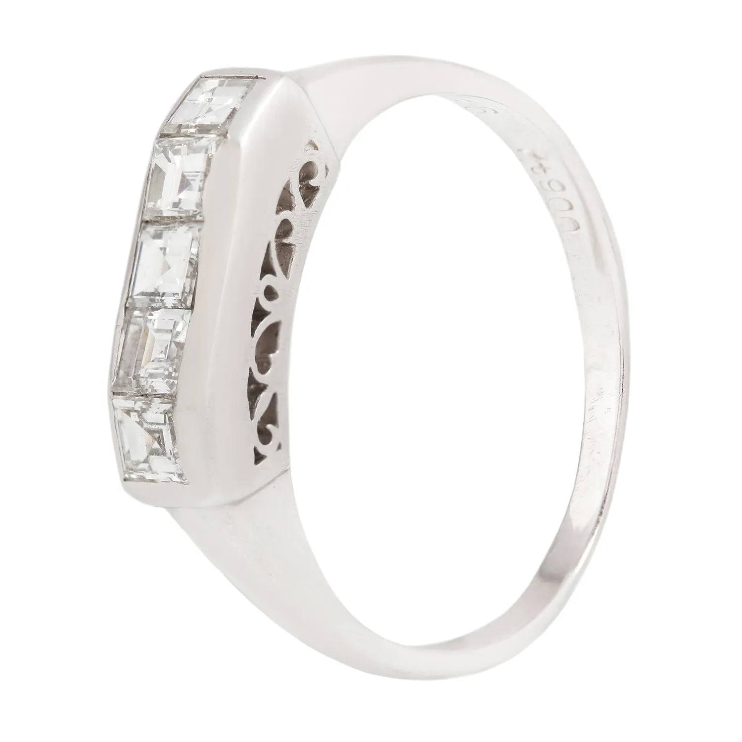 Platinum Five Diamond Bar Ring