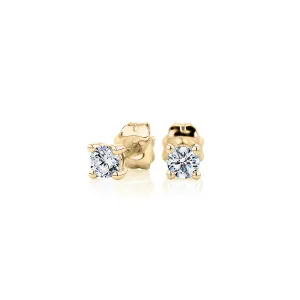 Premium Lab-Grown Diamond, 0.25 carat TW round brilliant stud earrings in 10 carat yellow gold