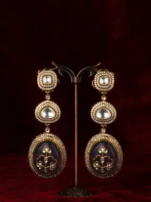 Purple Color Gold Plated Moissanite Earrings - MO-EAR20C