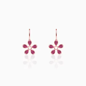Rose Gold Cherry Blossom Earrings