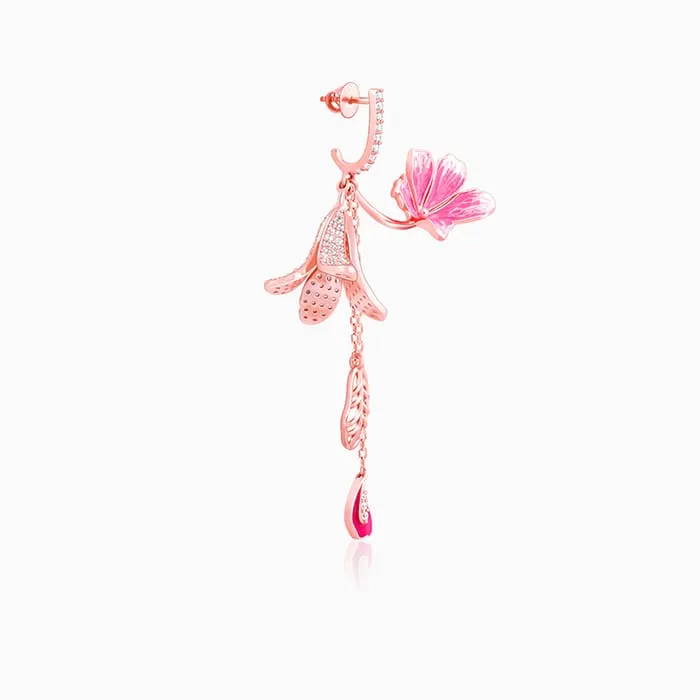 Rose Gold Ebony Whimsy Dangler Earrings