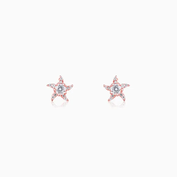 Rose Gold Starfish Earrings