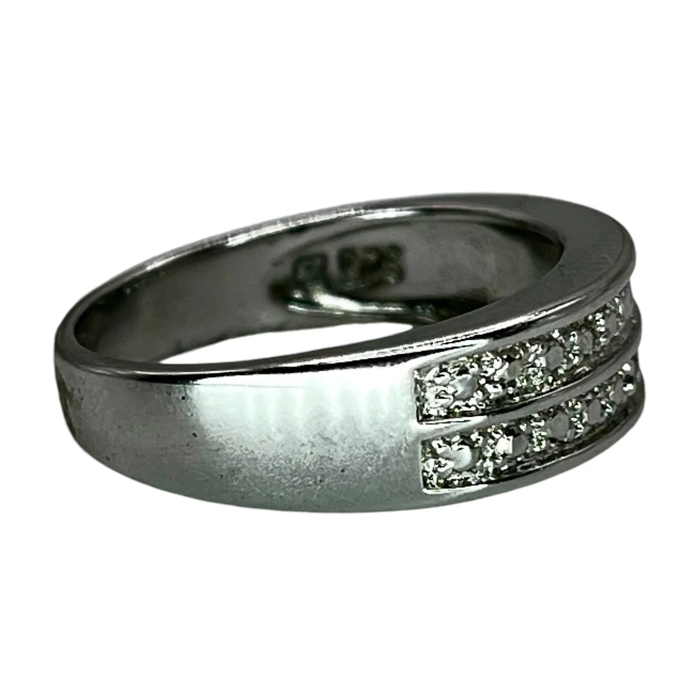 Ross Simons 925 Sterling Silver Two Row Ring Size 8 Band Classic Stackable Basic
