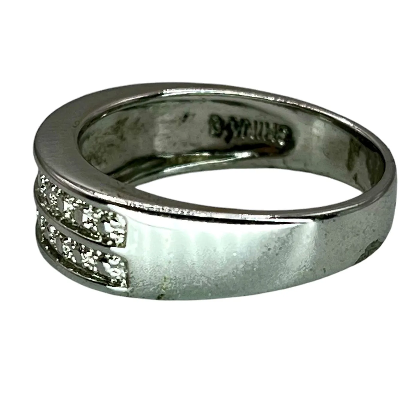 Ross Simons 925 Sterling Silver Two Row Ring Size 8 Band Classic Stackable Basic