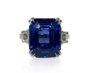 Sapphire Emerald-Cut Ring 11.38 CT