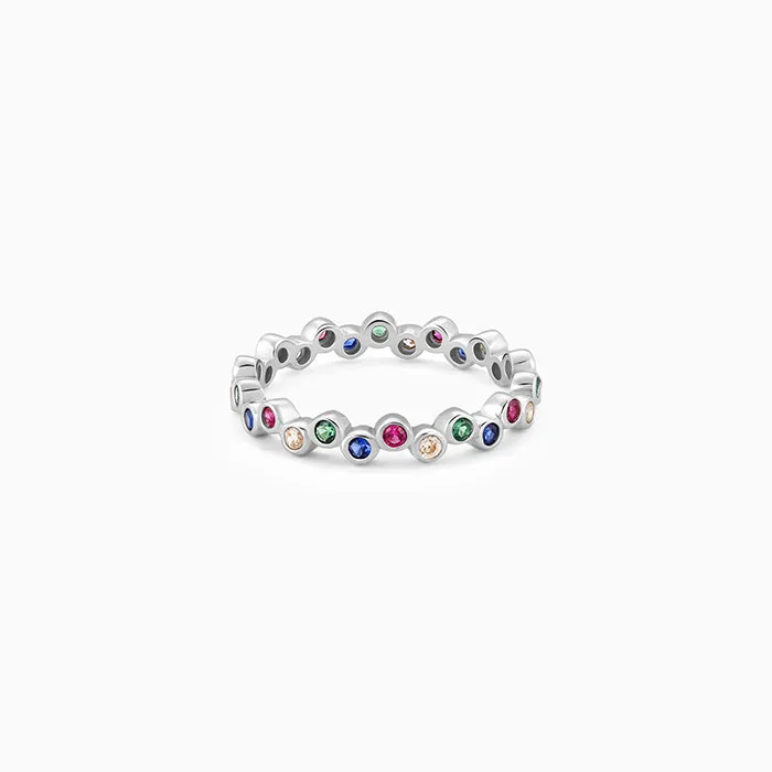 Silver Colourful Elegant Ring