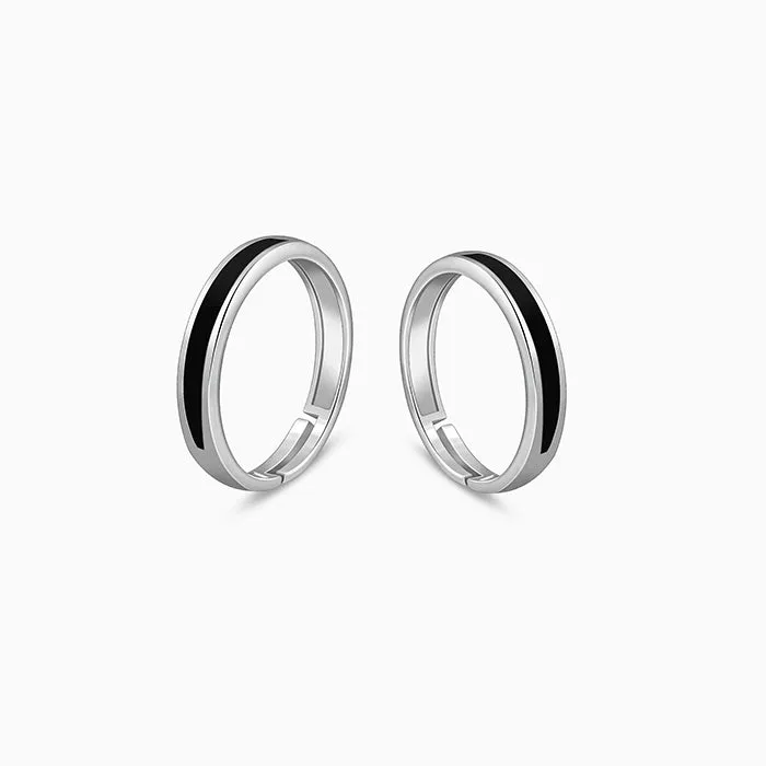 Silver Destined Pair Couple Bands