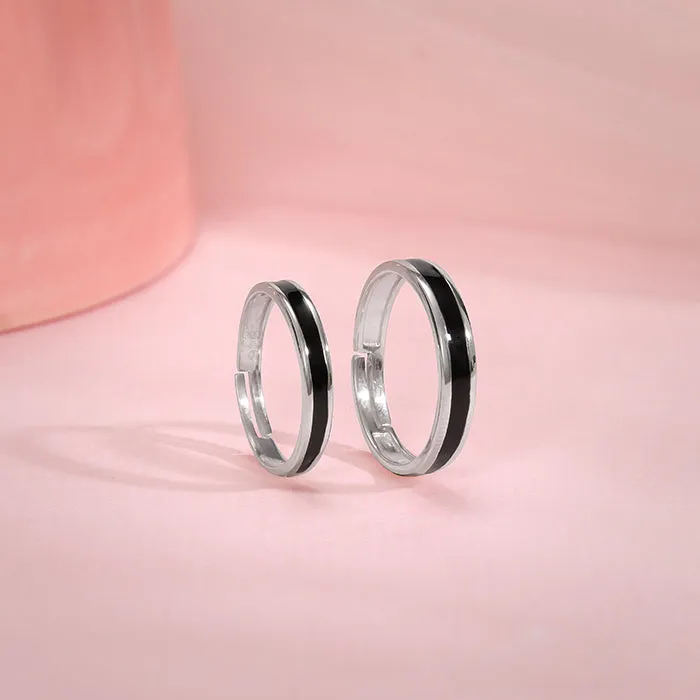 Silver Destined Pair Couple Bands