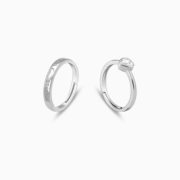 Silver Endless Love Couple Band
