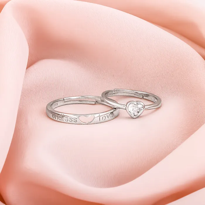 Silver Endless Love Couple Band