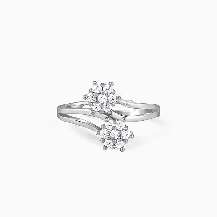 Silver Floral Memory Ring