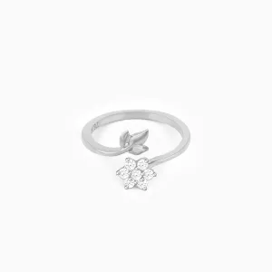 Silver Flower Girl Ring