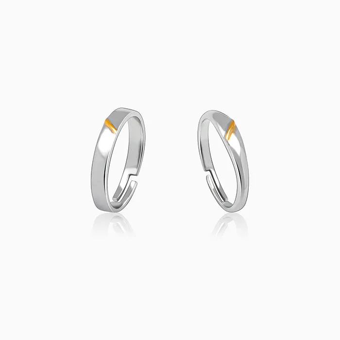 Silver Meant to Be Couple Rings