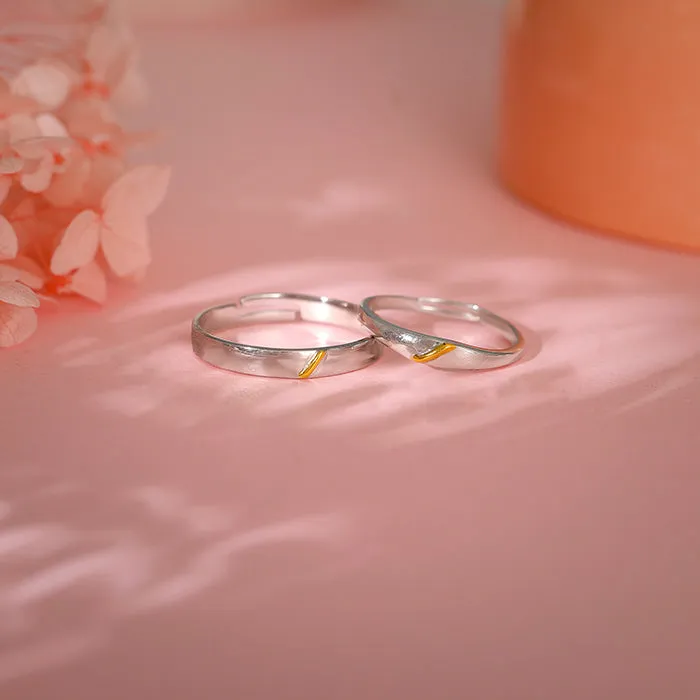 Silver Meant to Be Couple Rings