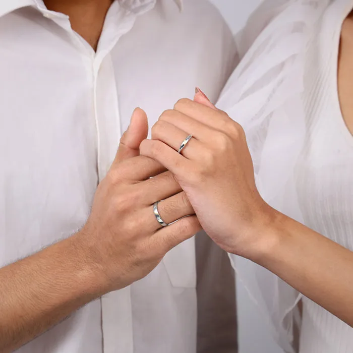 Silver Meant to Be Couple Rings