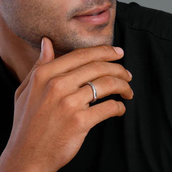 Silver Rope Ring for Him