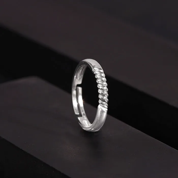 Silver Rope Ring for Him