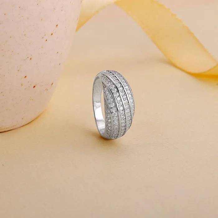Silver Spired Dome Ring