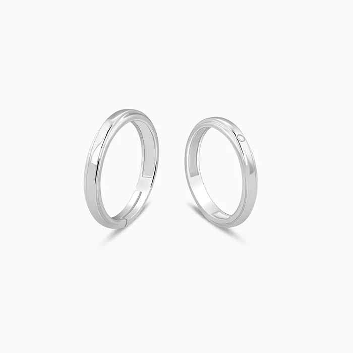 Silver True Vow Couple Bands
