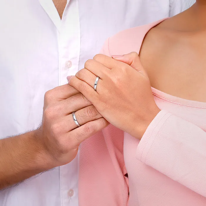 Silver True Vow Couple Bands