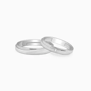 Silver True Vow Couple Bands