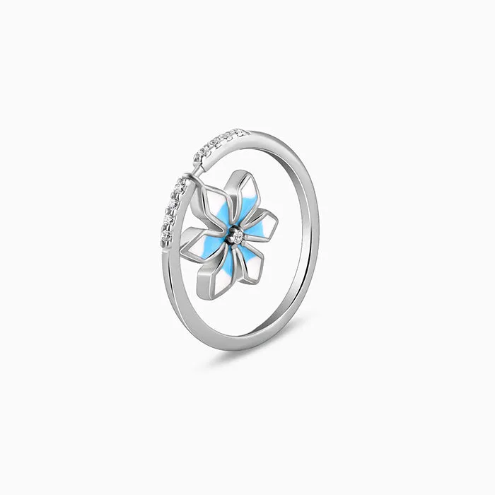 Silver White Musli Flip Ring