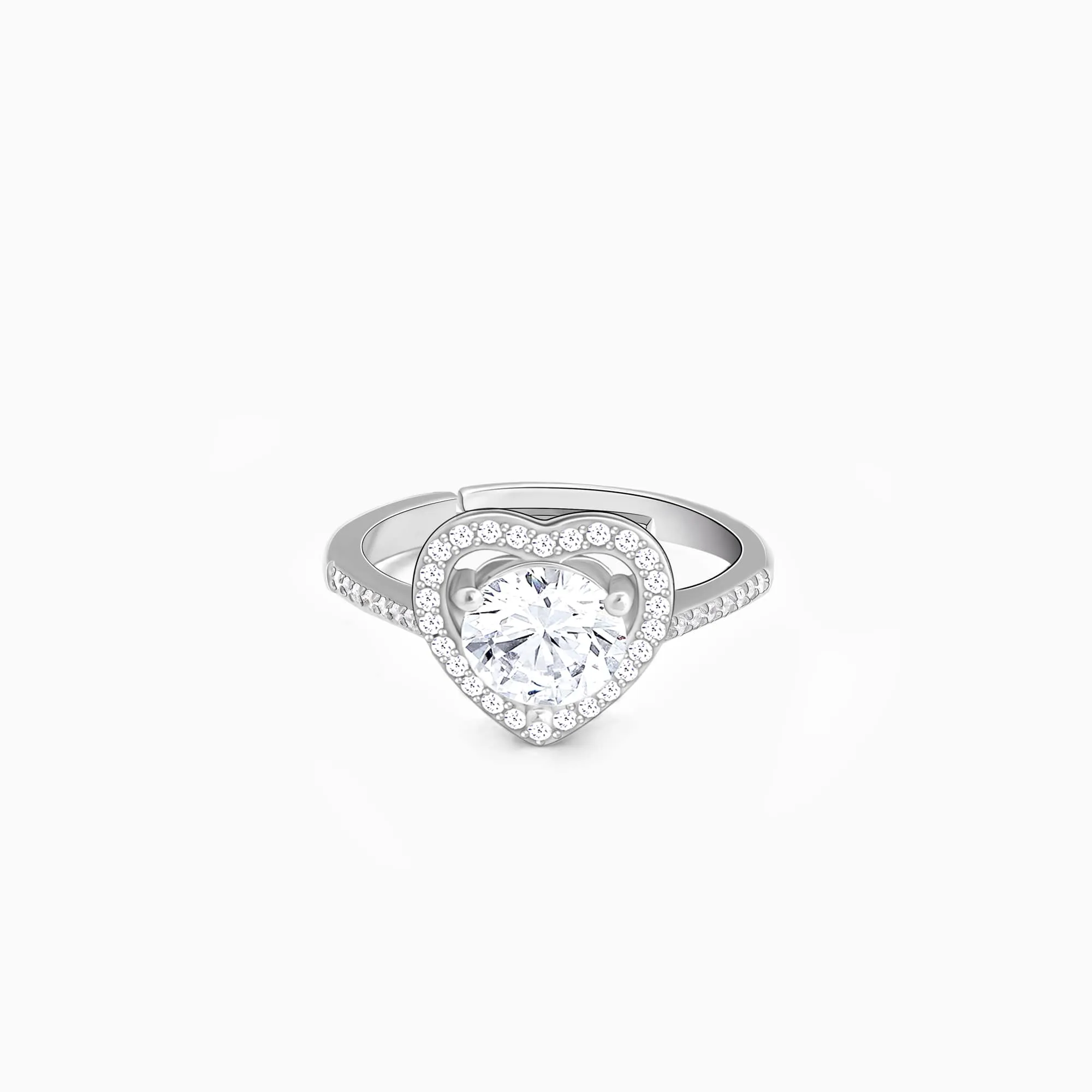 Silver Zircon Heart's Desire Ring