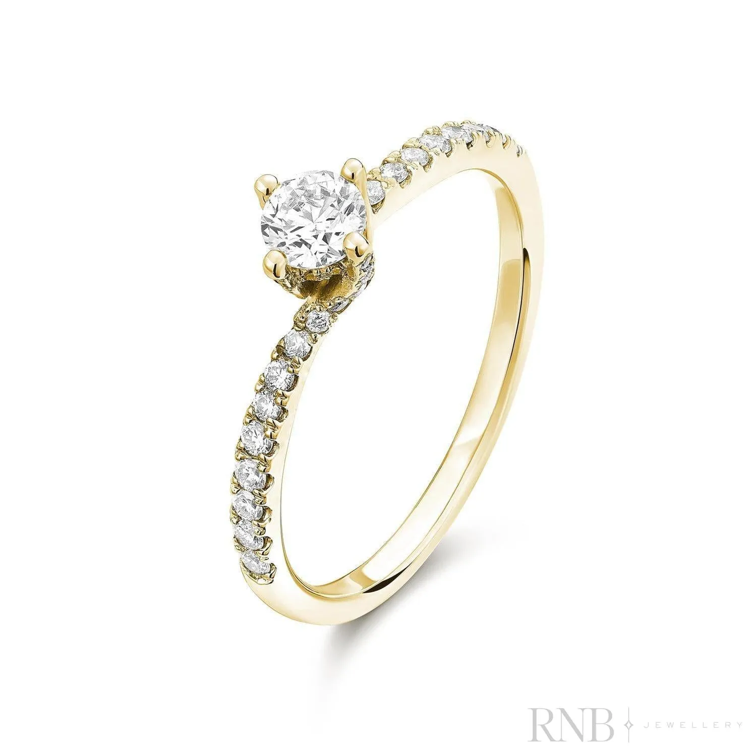 Solitaire Twist Diamond Engagement Ring