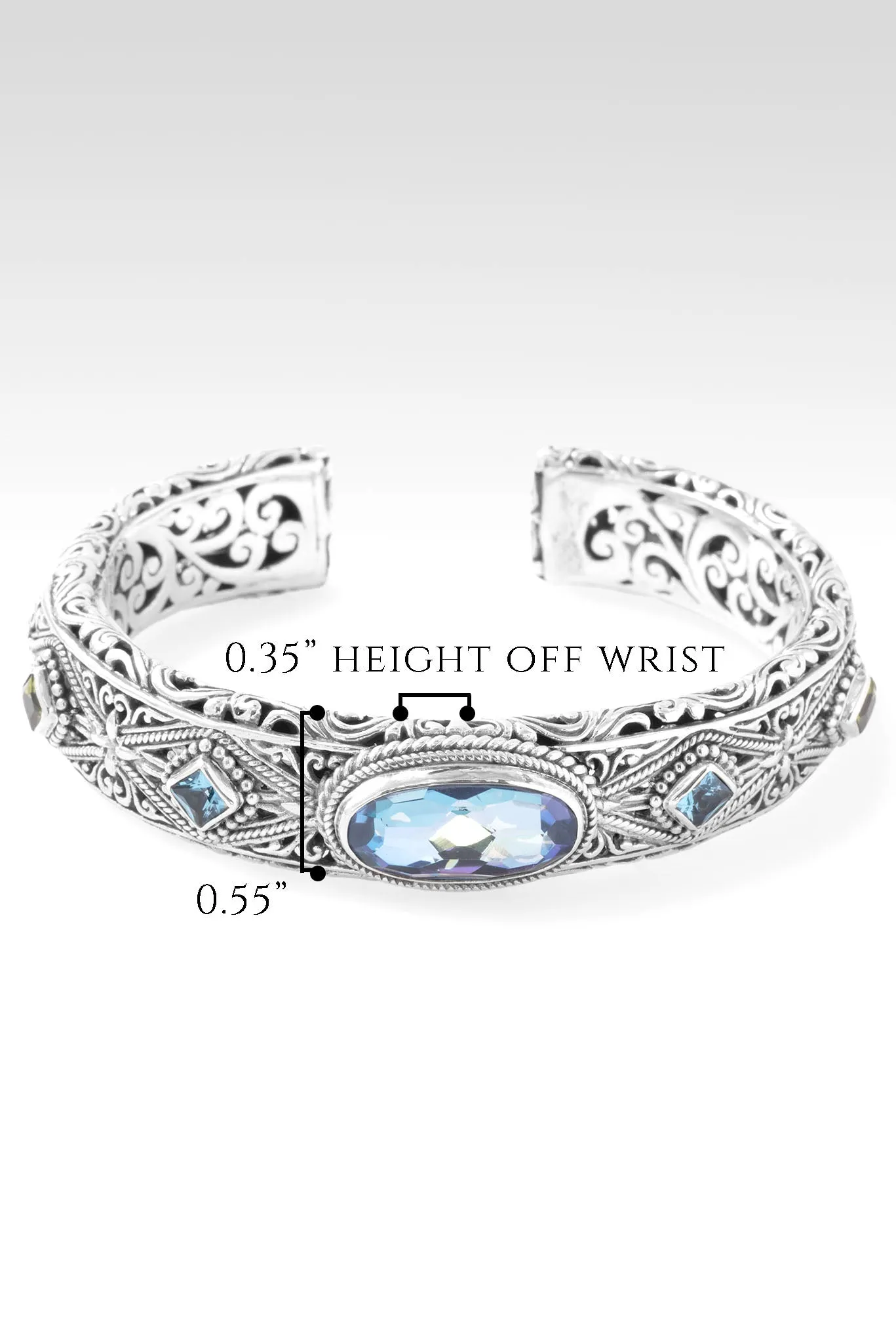 Spirit Guides Cuff? in Perfect Luck? Mystic Quartz, Peridot & Swiss Blue Topaz