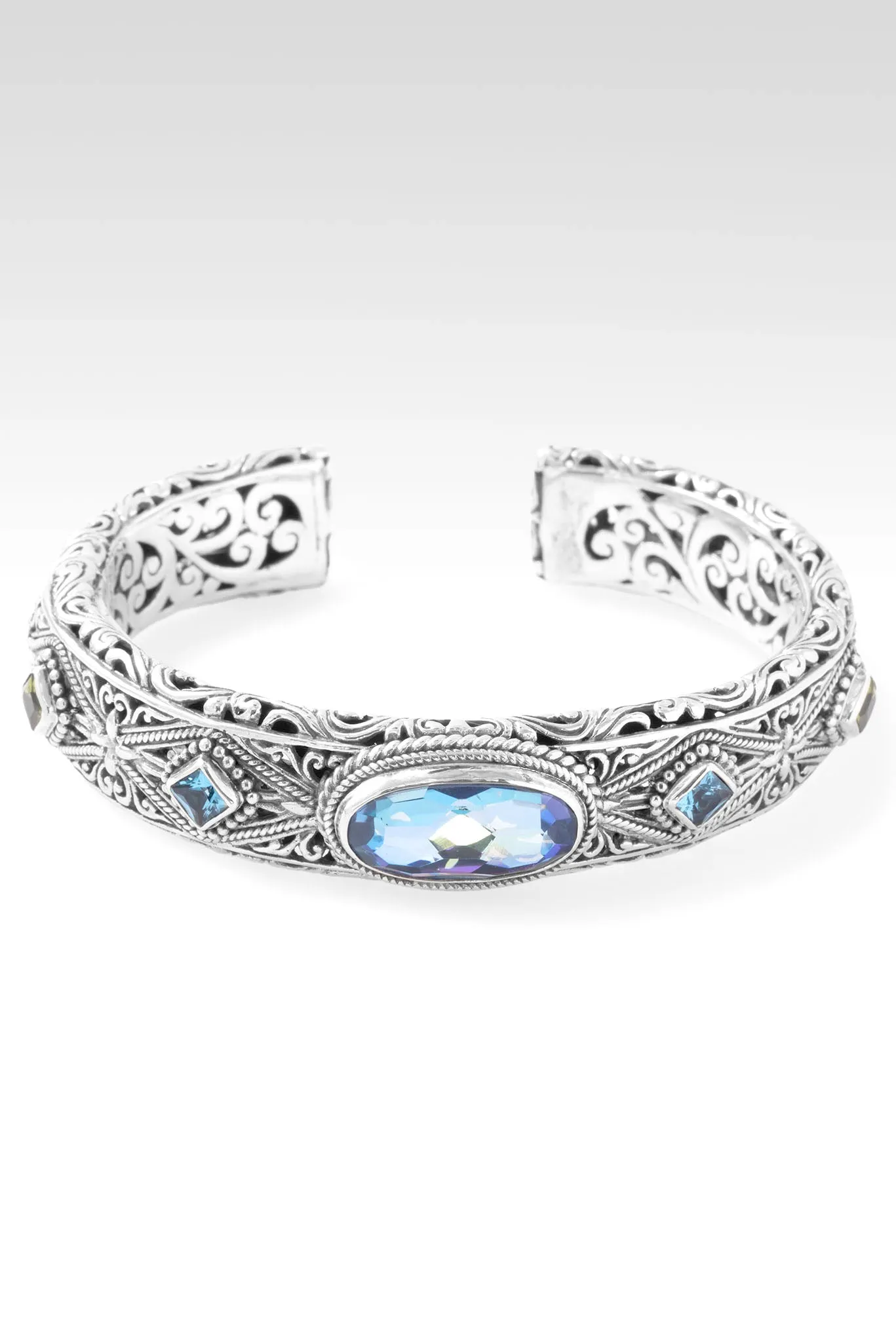 Spirit Guides Cuff? in Perfect Luck? Mystic Quartz, Peridot & Swiss Blue Topaz