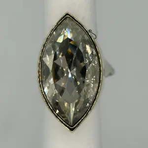 St John Designer Signed Marquise-Cut Rhinestone Ring SIZE 8.25