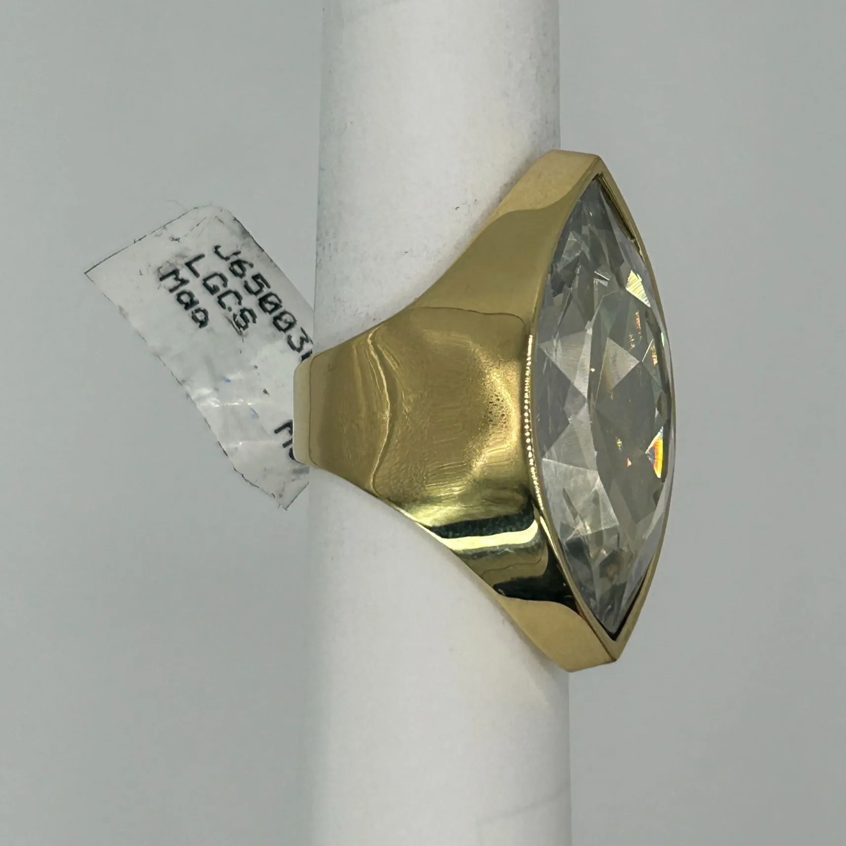 St John Designer Signed Marquise-Cut Rhinestone Ring SIZE 8.25