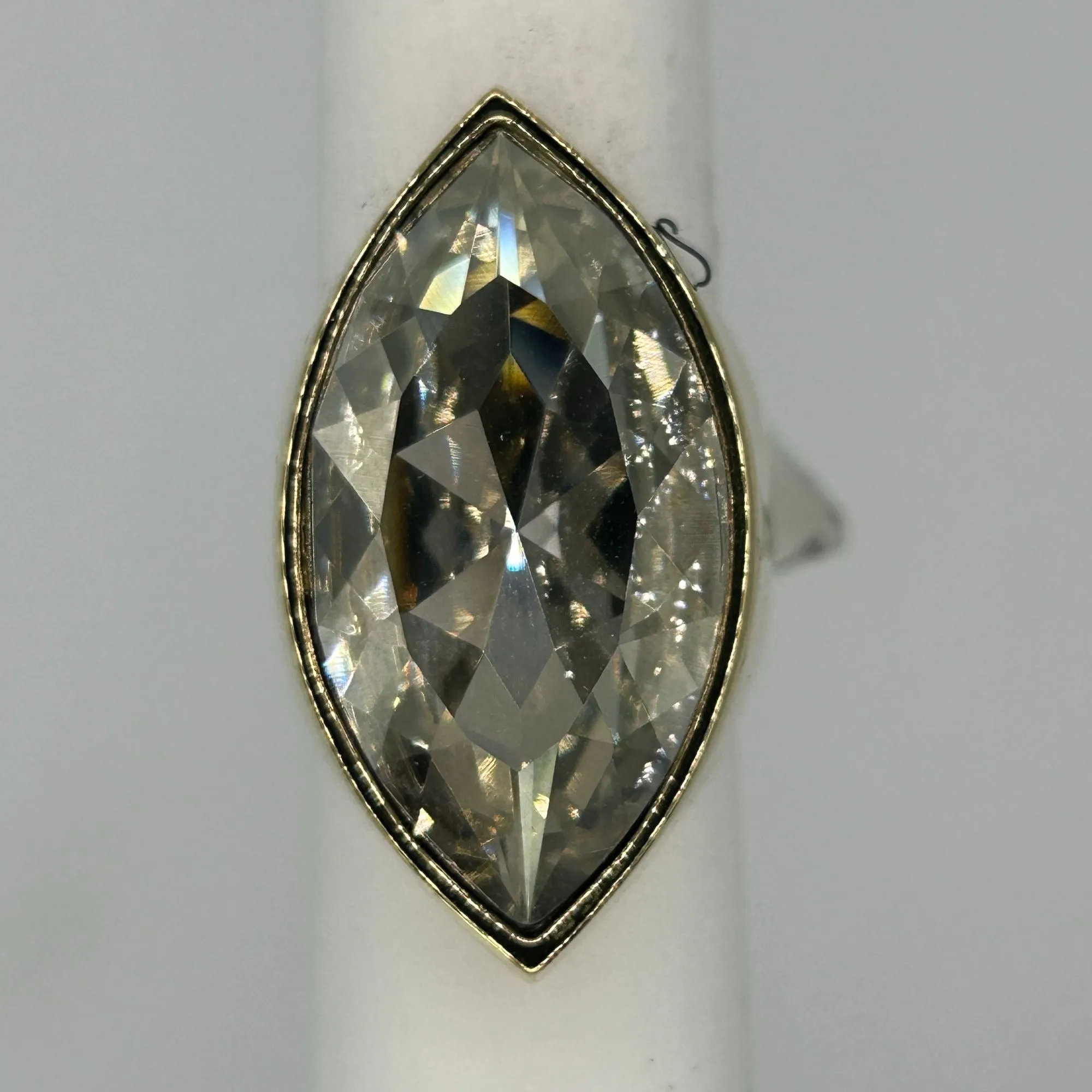 St John Designer Signed Marquise-Cut Rhinestone Ring SIZE 8.25