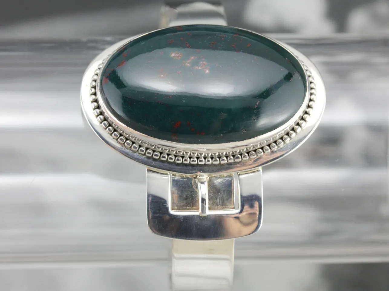 Sterling Silver Bloodstone Bracelet