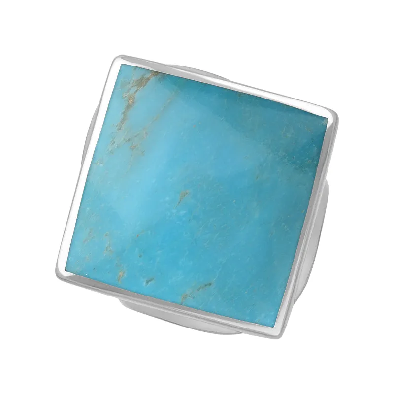 Sterling Silver Turquoise Hallmark Medium Rhombus Ring