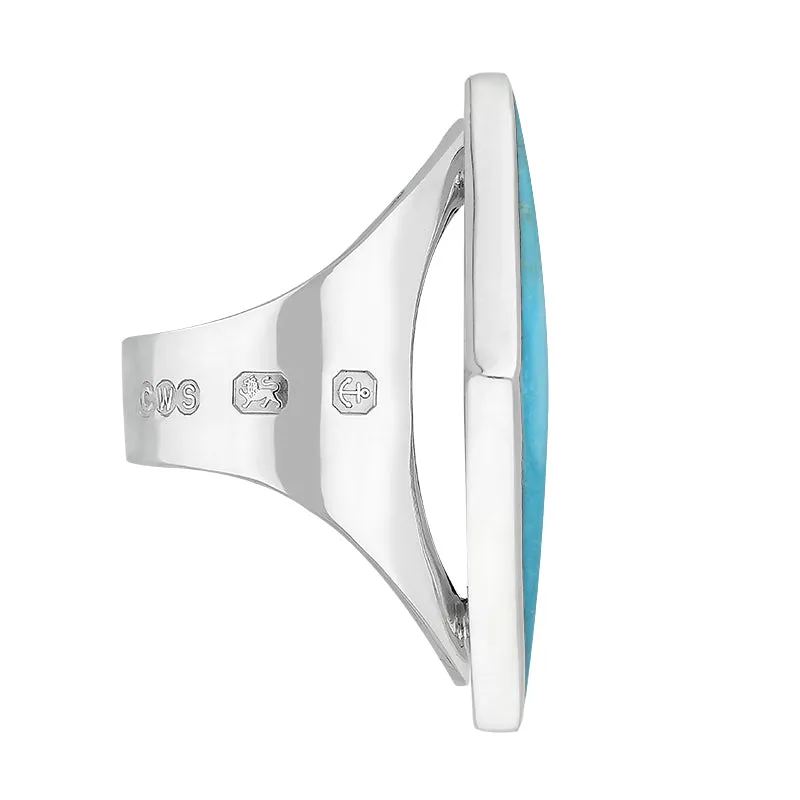 Sterling Silver Turquoise Hallmark Medium Rhombus Ring