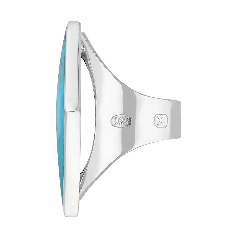 Sterling Silver Turquoise Hallmark Medium Rhombus Ring
