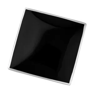 Sterling Silver Whitby Jet Hallmark Large Rhombus Ring