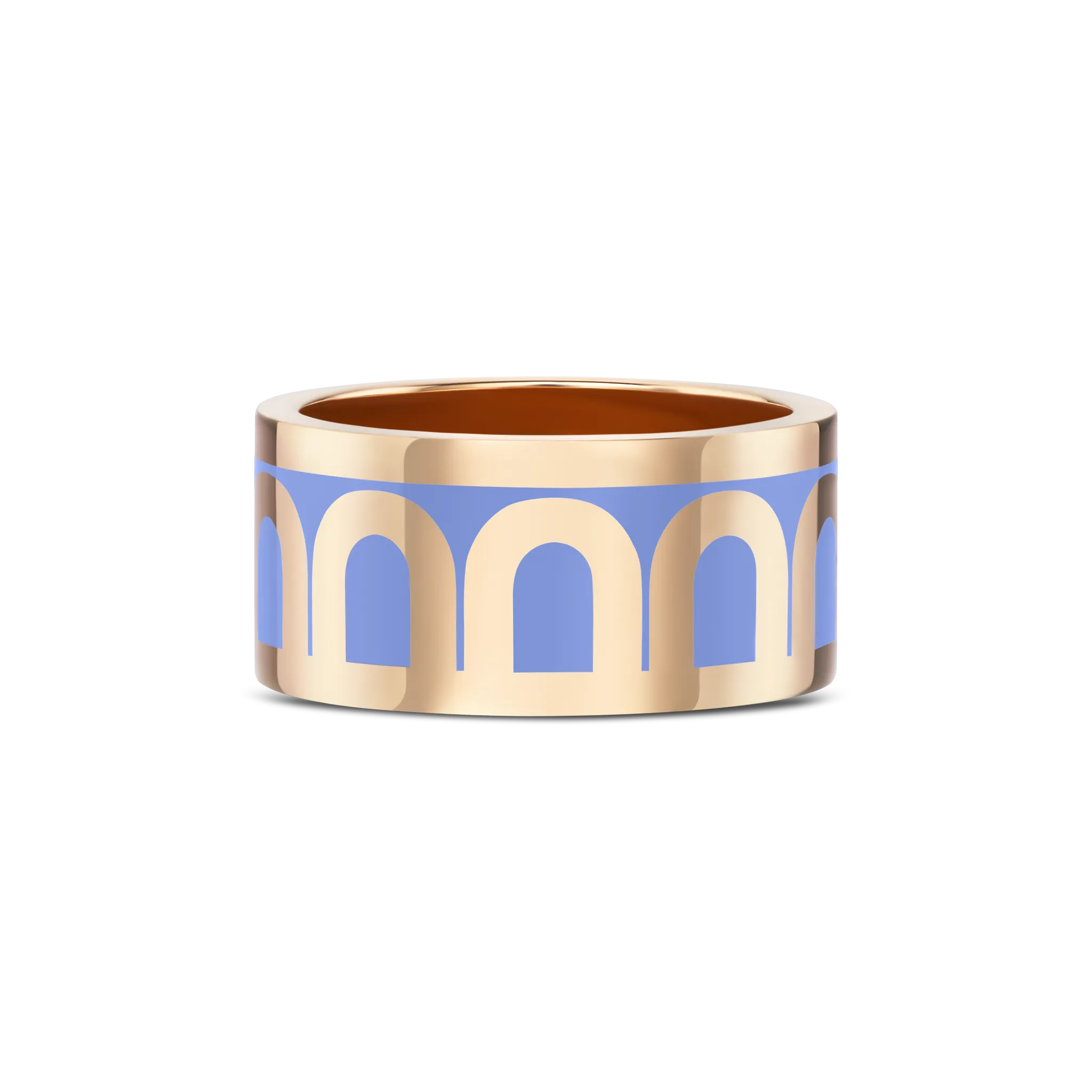 Sur-Mesure L'Arc de DAVIDOR Ring GM, 18k Rose Gold with Hortensia Lacquered Ceramic