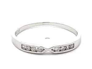 Thin Diamond Stackable Band Ring 14k White Gold