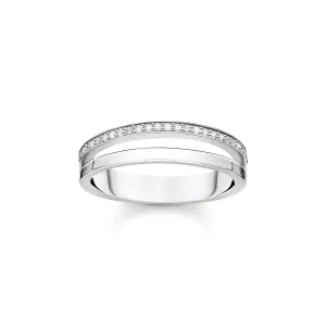 Thomas Sabo Charm Club Sterling Silver White CZ Open Ring