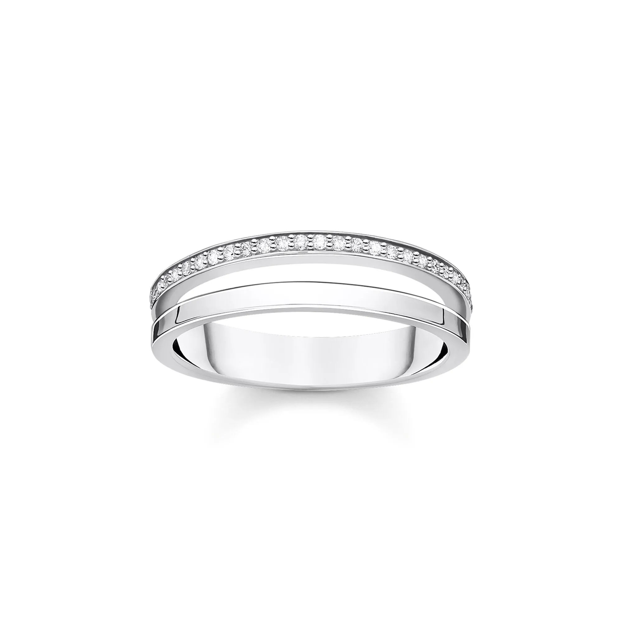 Thomas Sabo Charm Club Sterling Silver White CZ Open Ring