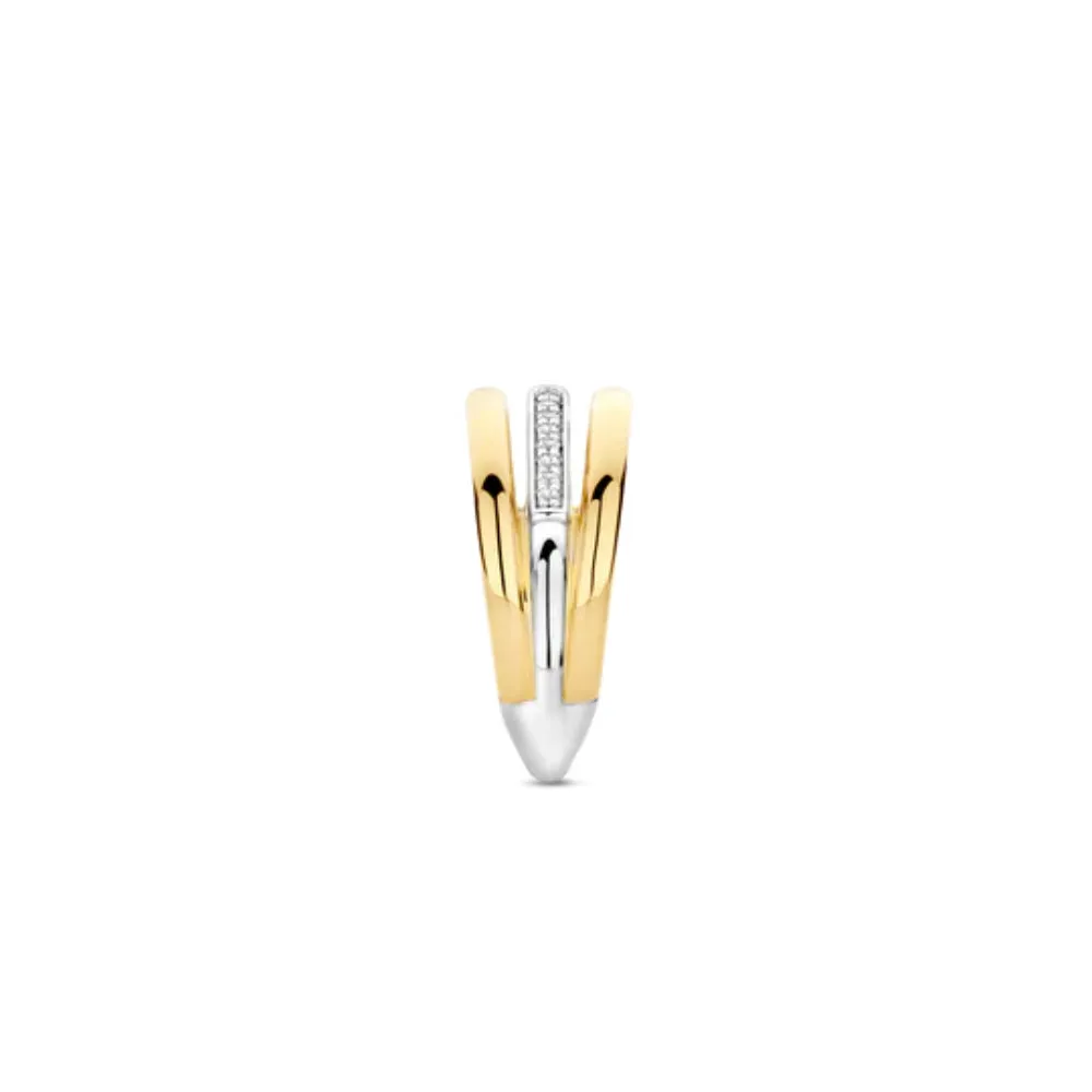 Ti Sento Gold-Plated Silver Triple Band Ring